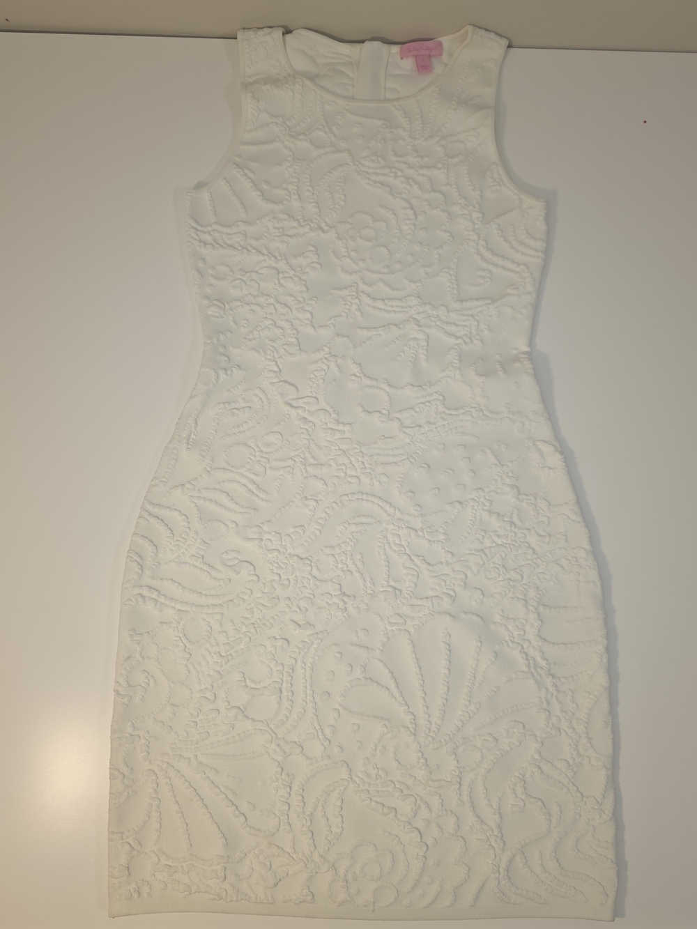 Lilly Pulitzer White Textured Sleeveless Sheath Dress Size S